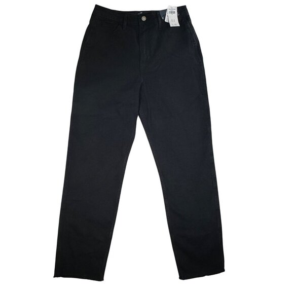 Hollister Women’s Ultra High-Rise Mom Black Jeans Denim With Frayed Hem Size 27 - Picture 1 of 6